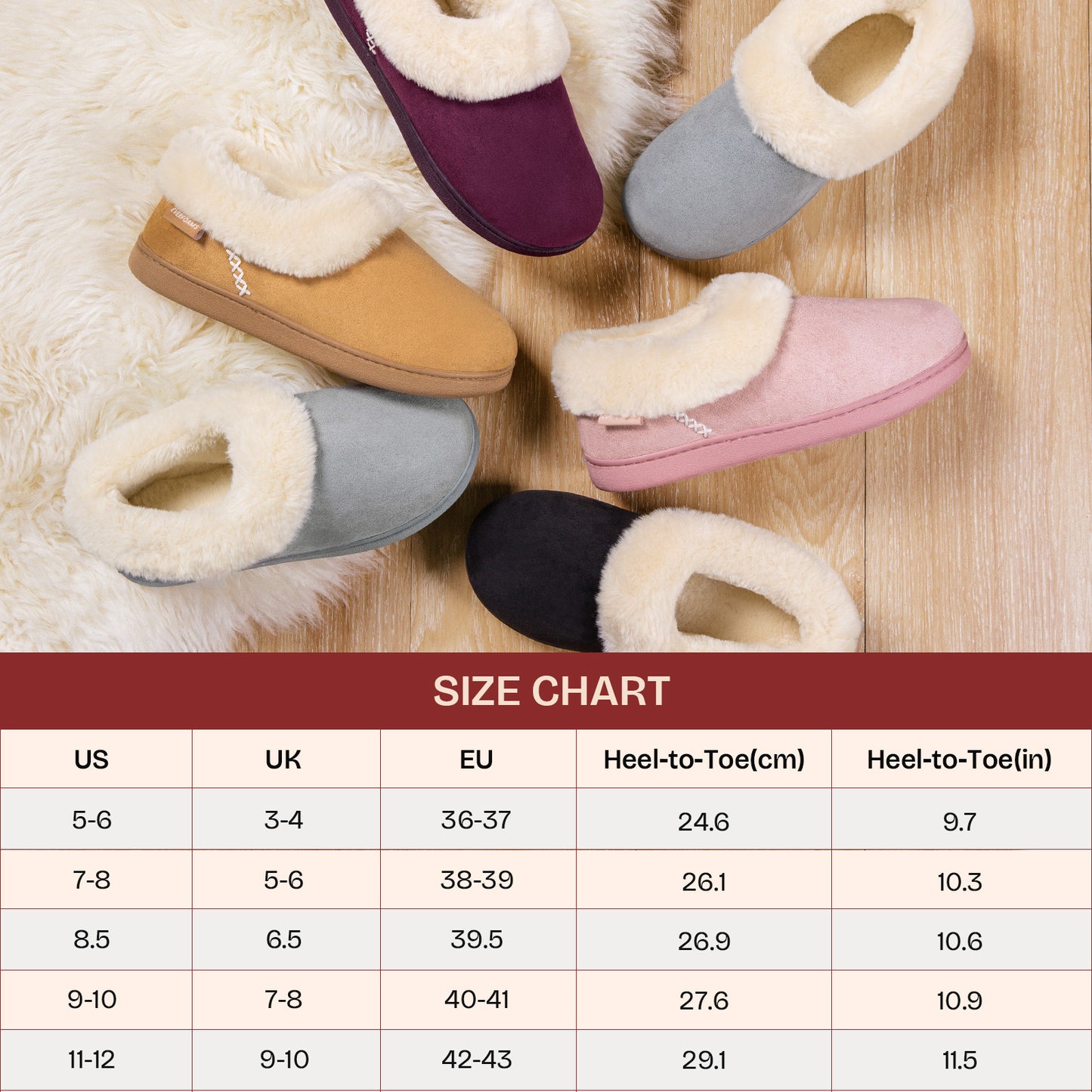 EverFoams Women's Faux Fur Bootie Slippers