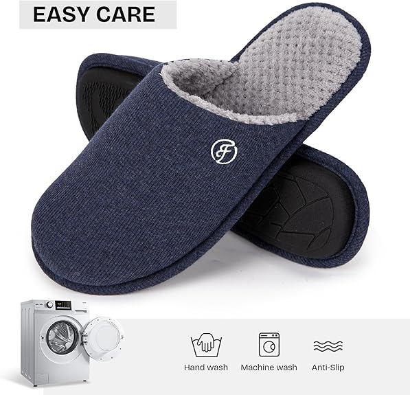 EverFoams Men's Cotton Knit Slippers