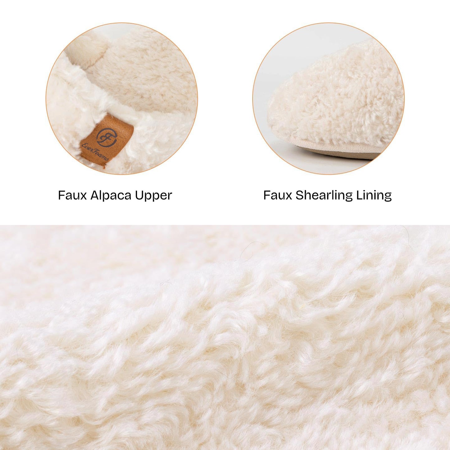 EverFoams Women's Fuzzy Slip-on Slippers Warm Cozy Soft Lightweight Memory Foam Indoor House Shoes