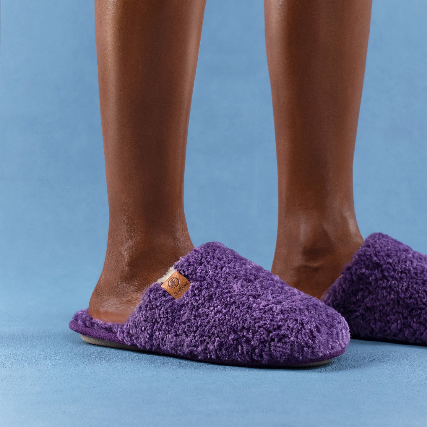 EverFoams Women's Fuzzy Slip-on Slippers Warm Cozy Soft Lightweight Memory Foam Indoor House Shoes