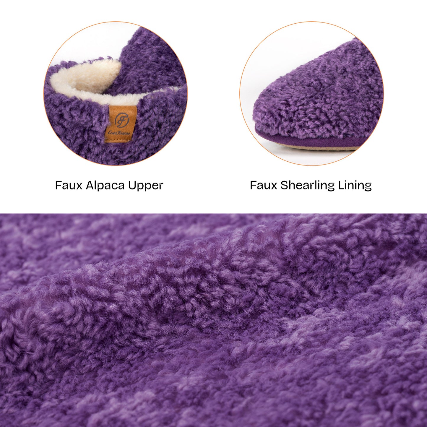 EverFoams Women's Fuzzy Slip-on Slippers Warm Cozy Soft Lightweight Memory Foam Indoor House Shoes