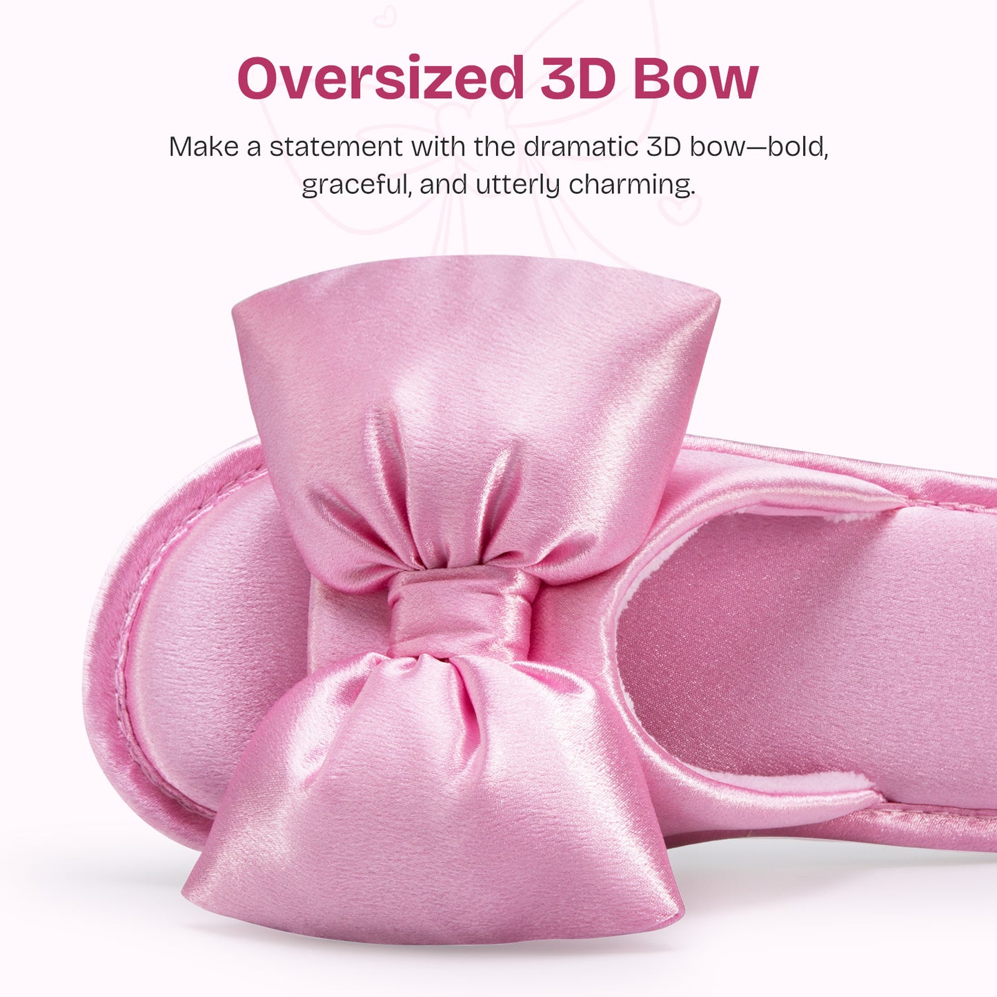 EverFoams Women's Satin Open-Toe Bow Slippers