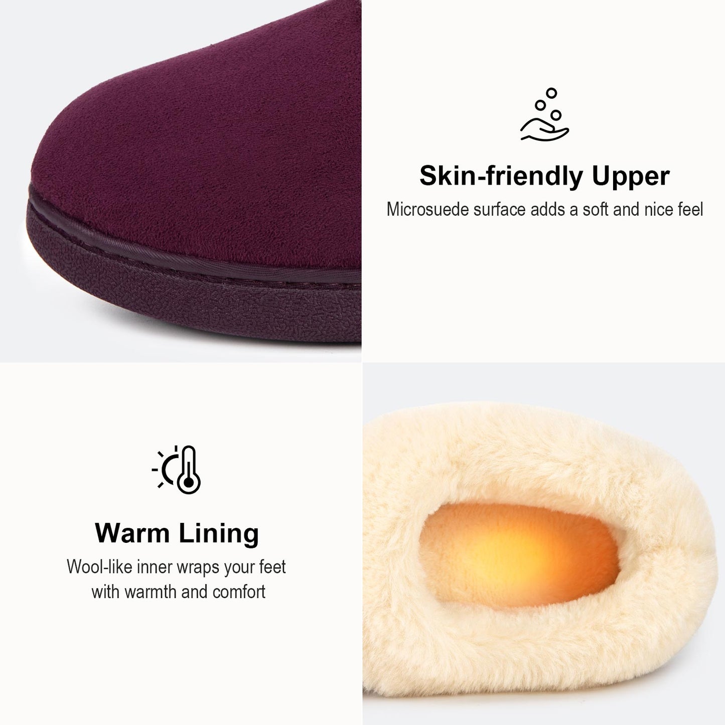 EverFoams Women's Faux Fur Bootie Slippers Ladies House Shoes with Bedroom Memory Foam and Indoor Outdoor Rubber Sole