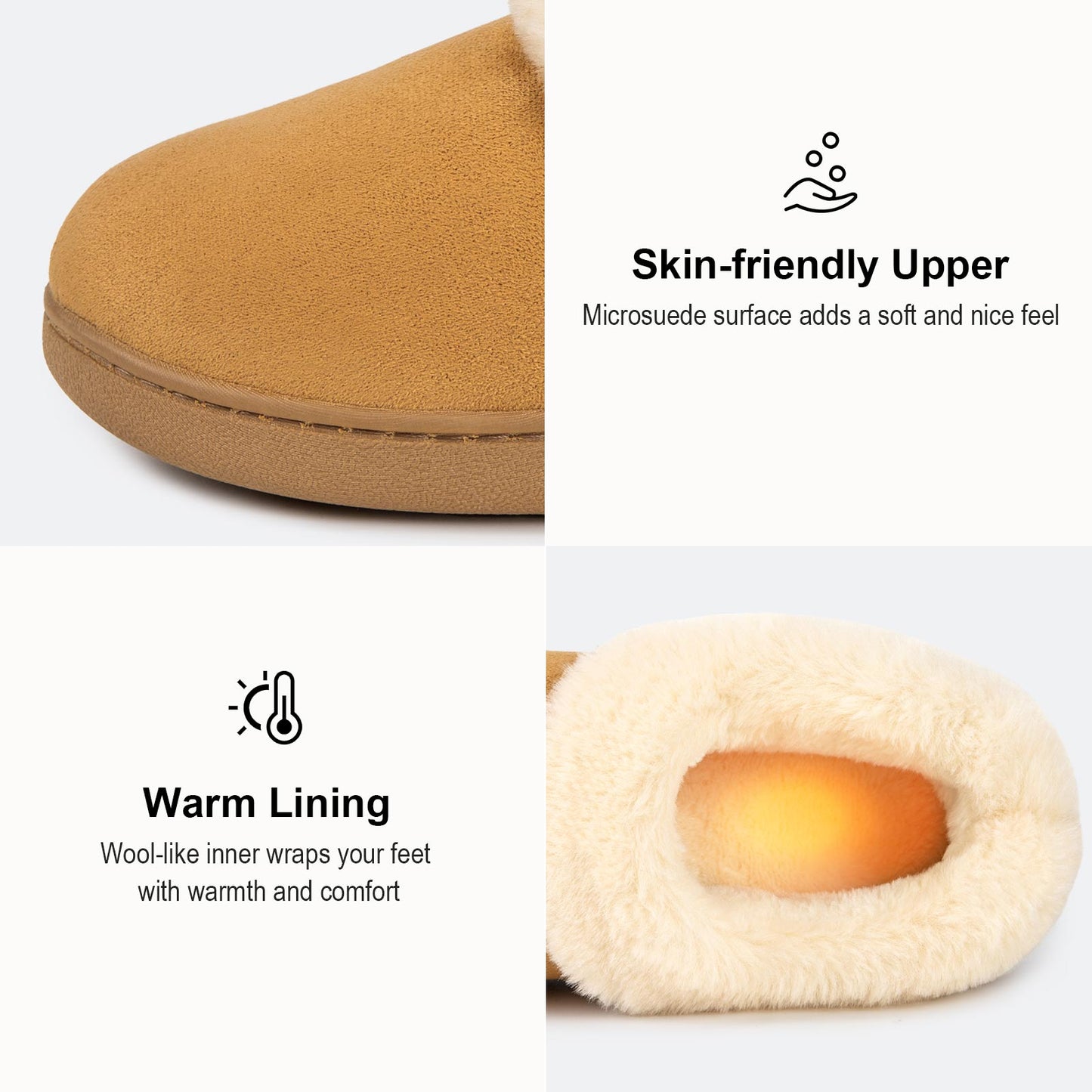 EverFoams Women's Faux Fur Bootie Slippers Ladies House Shoes with Bedroom Memory Foam and Indoor Outdoor Rubber Sole
