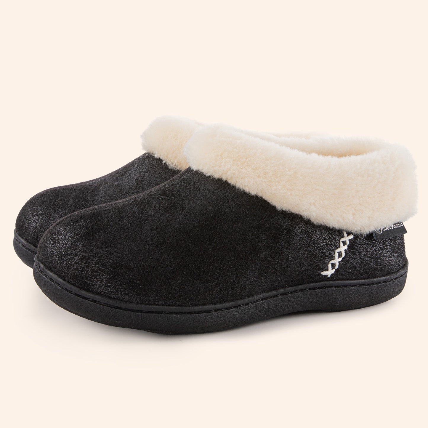 EverFoams Women's Suede Fuzzy Plush Lined Loafers Slippers