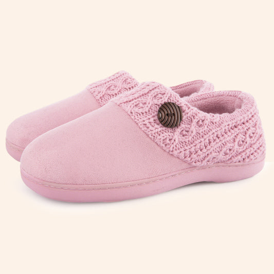 EverFoams Women's Button Suede Loafers Slippers