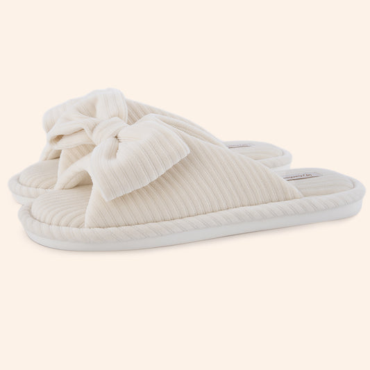 EverFoams Women's Open-Toe Bow Slippers