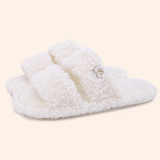 EverFoams Women's Fuzzy Open Toe Slippers