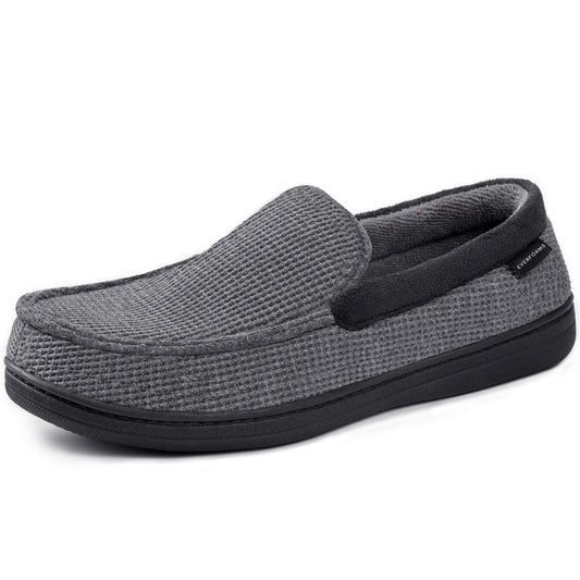EverFoams Men's Waffle Knit Moccasin Slippers
