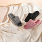 EverFoams Women's Fashionable Open-toe Slippers with Cozy Plush Non-Slip Sole