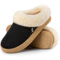 EverFoams Women's Microsuede Slippers Comfy Memory Foam Non-slip Indoor House Shoes with Fuzzy Collar