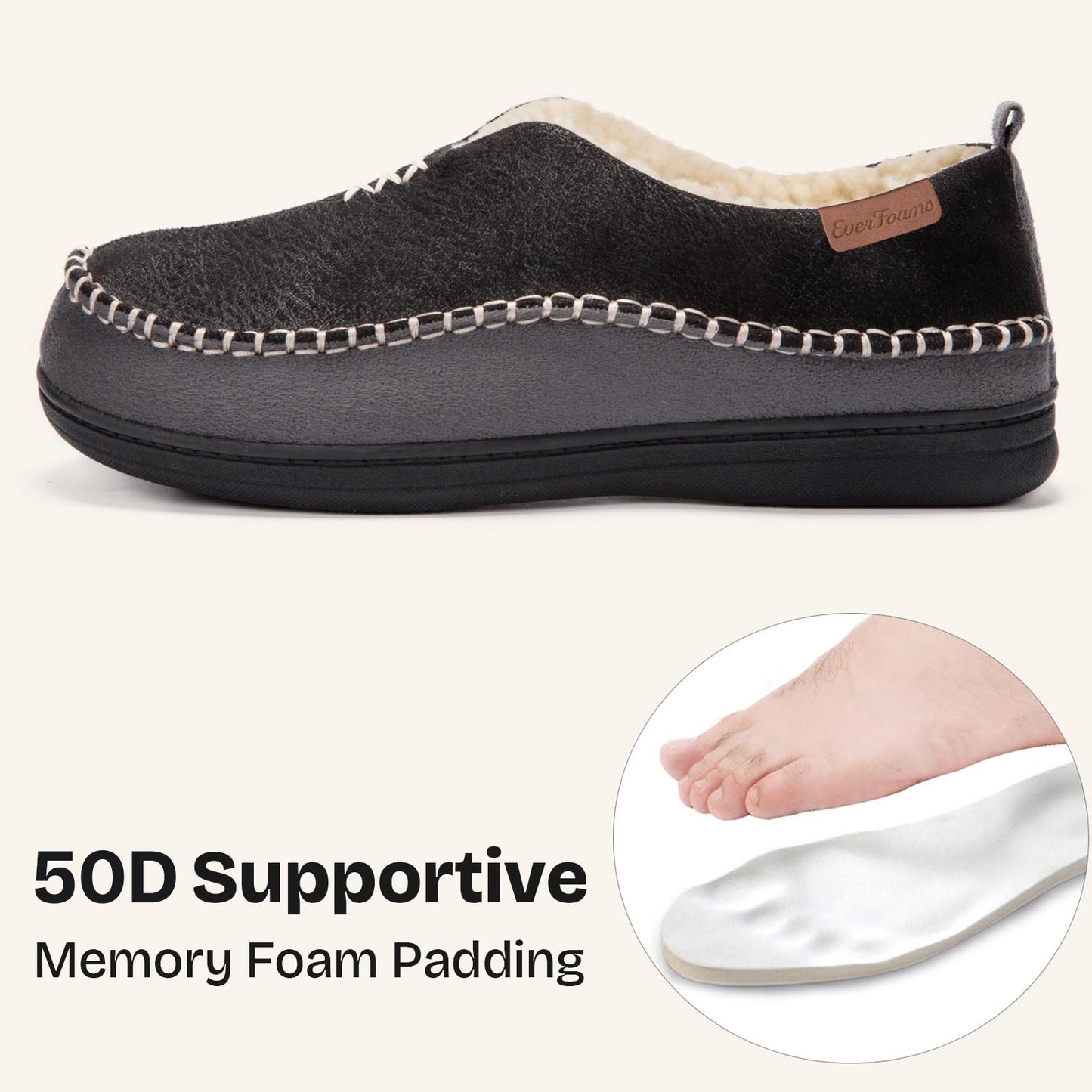 EverFoams Men's Moccasin Slippers