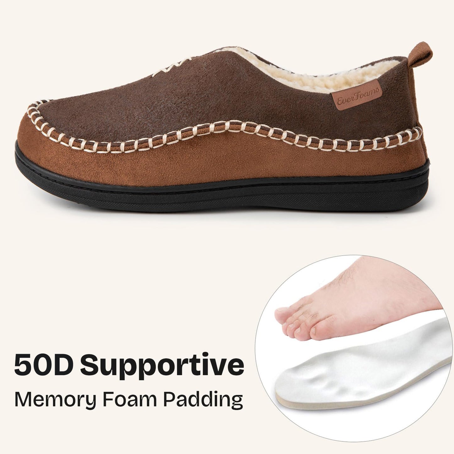 EverFoams Men's Moccasin Slippers