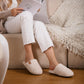 EverFoams Women's Fuzzy Slip-on Slippers Warm Cozy Soft Lightweight Memory Foam Indoor House Shoes