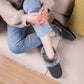 EverFoams Women's Fluffy Wool Faux Fur Loafers Slippers