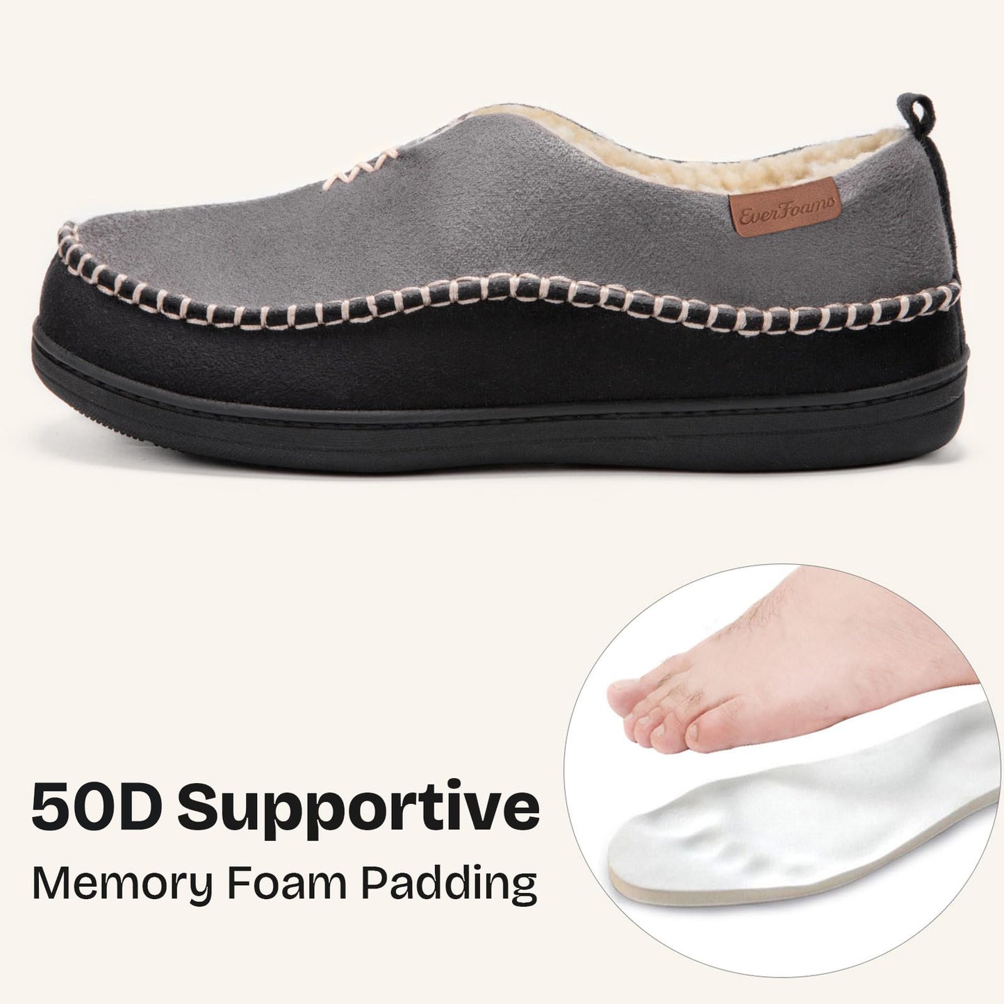 EverFoams Men's Moccasin Slippers