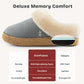 EverFoams Women's Microsuede Slippers Comfy Memory Foam Non-slip Indoor House Shoes with Fuzzy Collar
