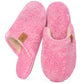 EverFoams Women's Fuzzy Slip-on Slippers Warm Cozy Soft Lightweight Memory Foam Indoor House Shoes