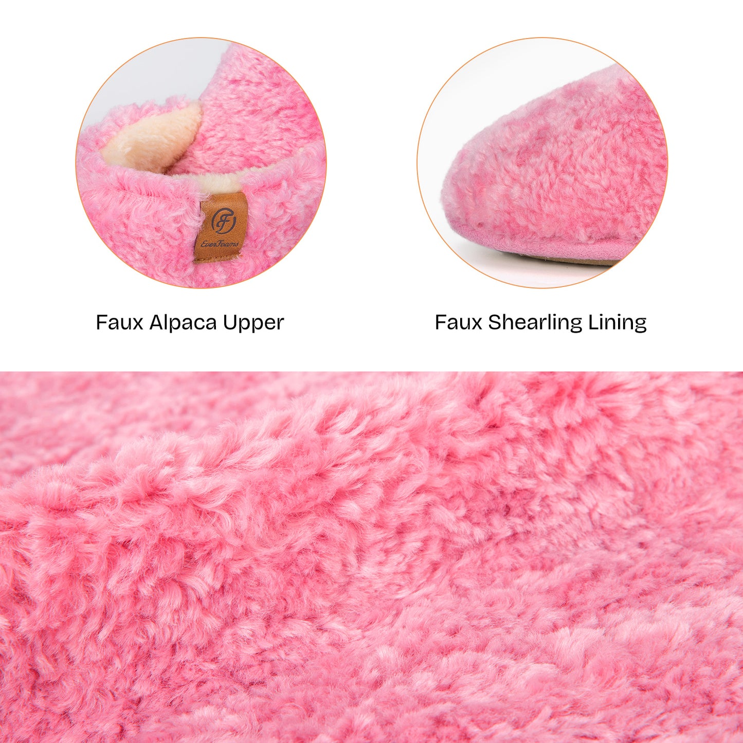 EverFoams Women's Fuzzy Slip-on Slippers Warm Cozy Soft Lightweight Memory Foam Indoor House Shoes