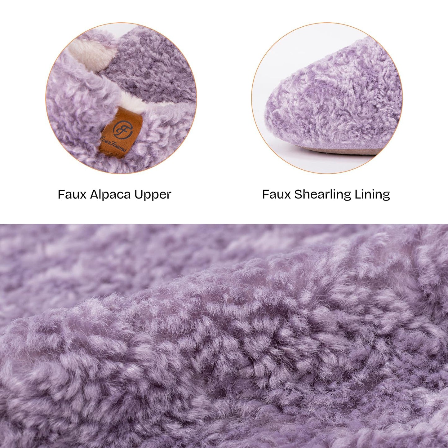 EverFoams Women's Fuzzy Slip-on Slippers Warm Cozy Soft Lightweight Memory Foam Indoor House Shoes