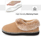 EverFoams Women's Fluffy Wool Faux Fur Loafers Slippers