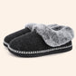 EverFoams Women's Fluffy Wool Faux Fur Loafers Slippers