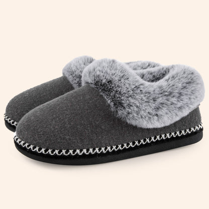 EverFoams Women's Fluffy Wool Faux Fur Loafers Slippers