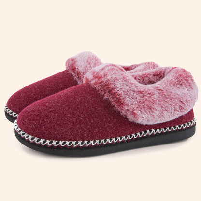EverFoams Women's Fluffy Wool Faux Fur Loafers Slippers