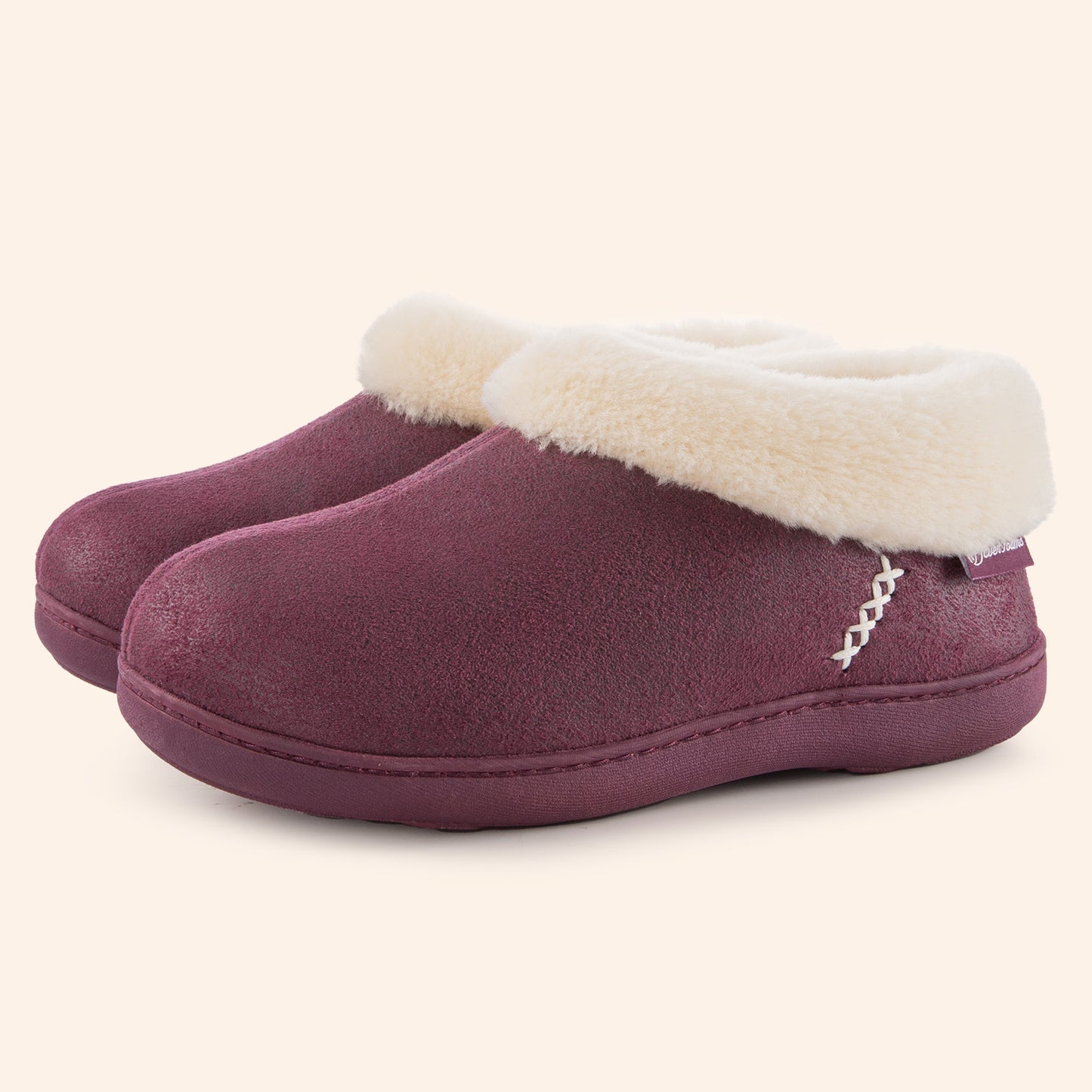 EverFoams Women's Suede Fuzzy Plush Lined Loafers Slippers