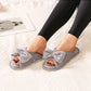 EverFoams Women's Open-Toe Bow Slippers with Memory Foam Indoor House Non-Slip Sole