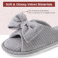 EverFoams Women's Open-Toe Bow Slippers with Memory Foam Indoor House Non-Slip Sole