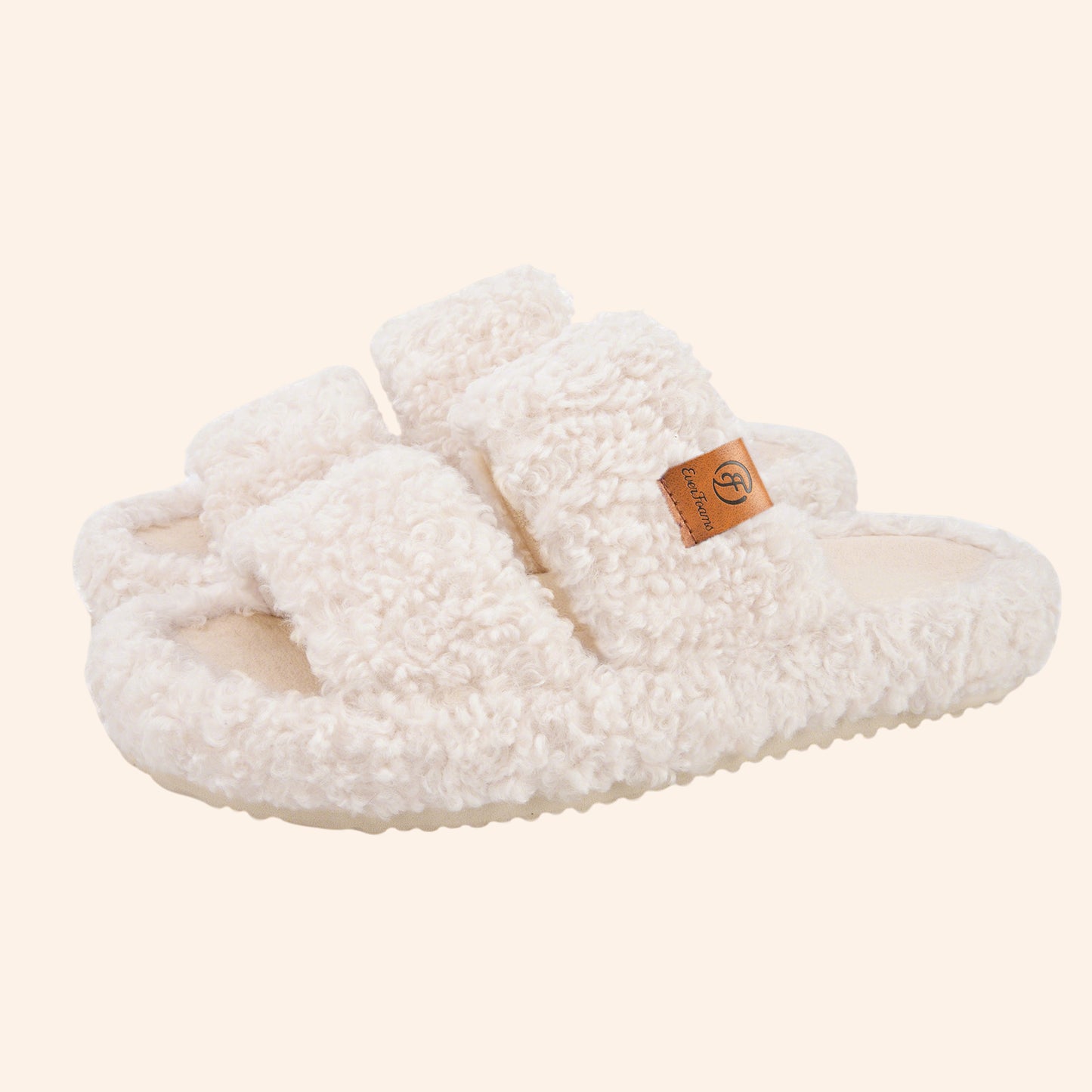 EverFoams Womens Fuzzy Open-toe Slippers