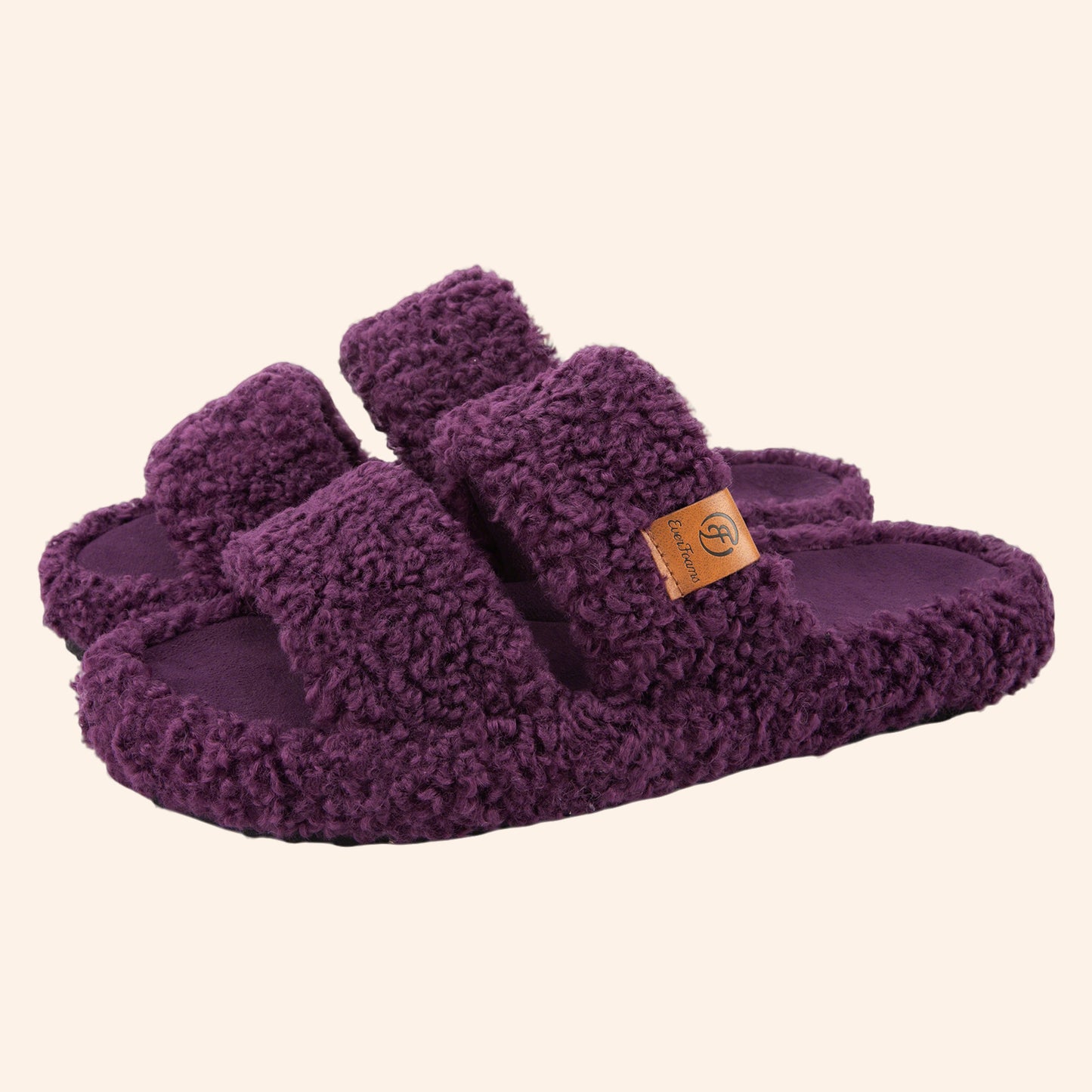 EverFoams Womens Fuzzy Open-toe Slippers