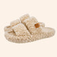 EverFoams Womens Fuzzy Open-toe Slippers