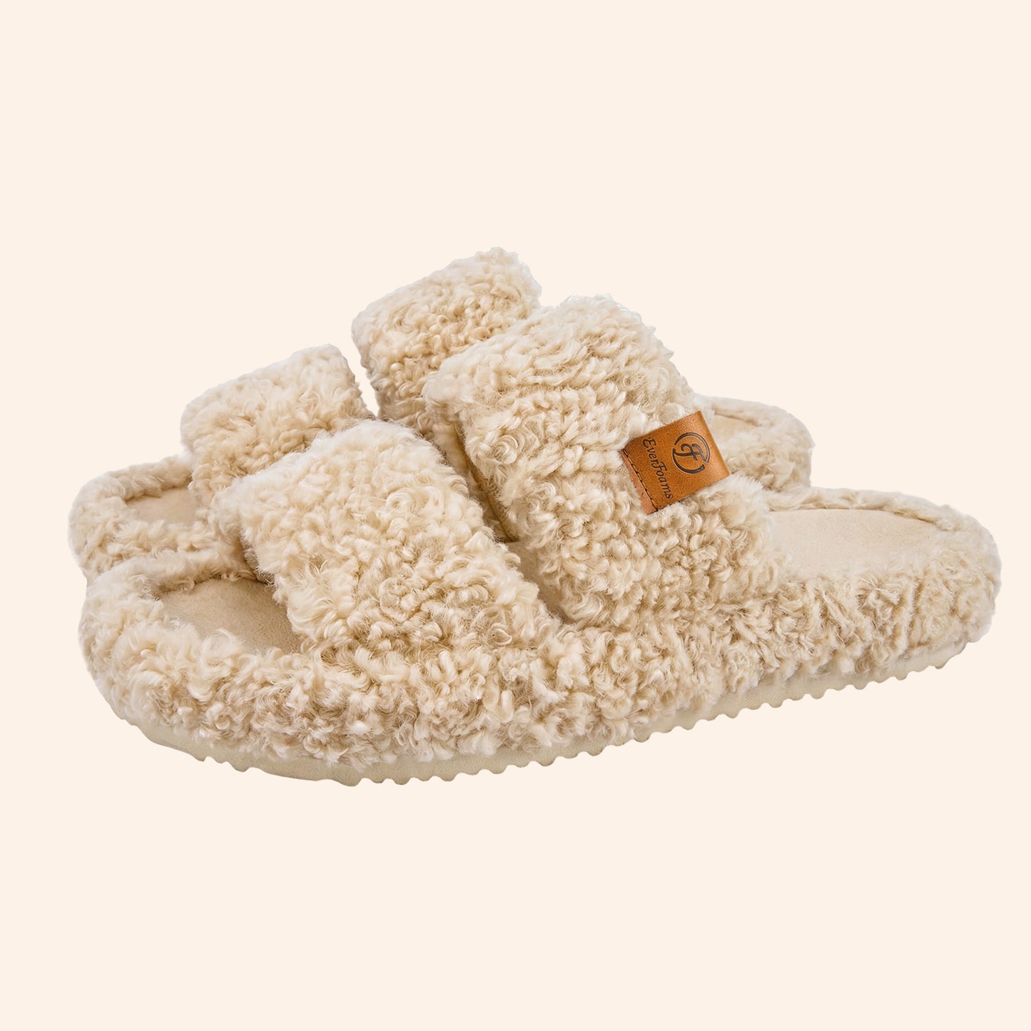 EverFoams Womens Fuzzy Open-toe Slippers