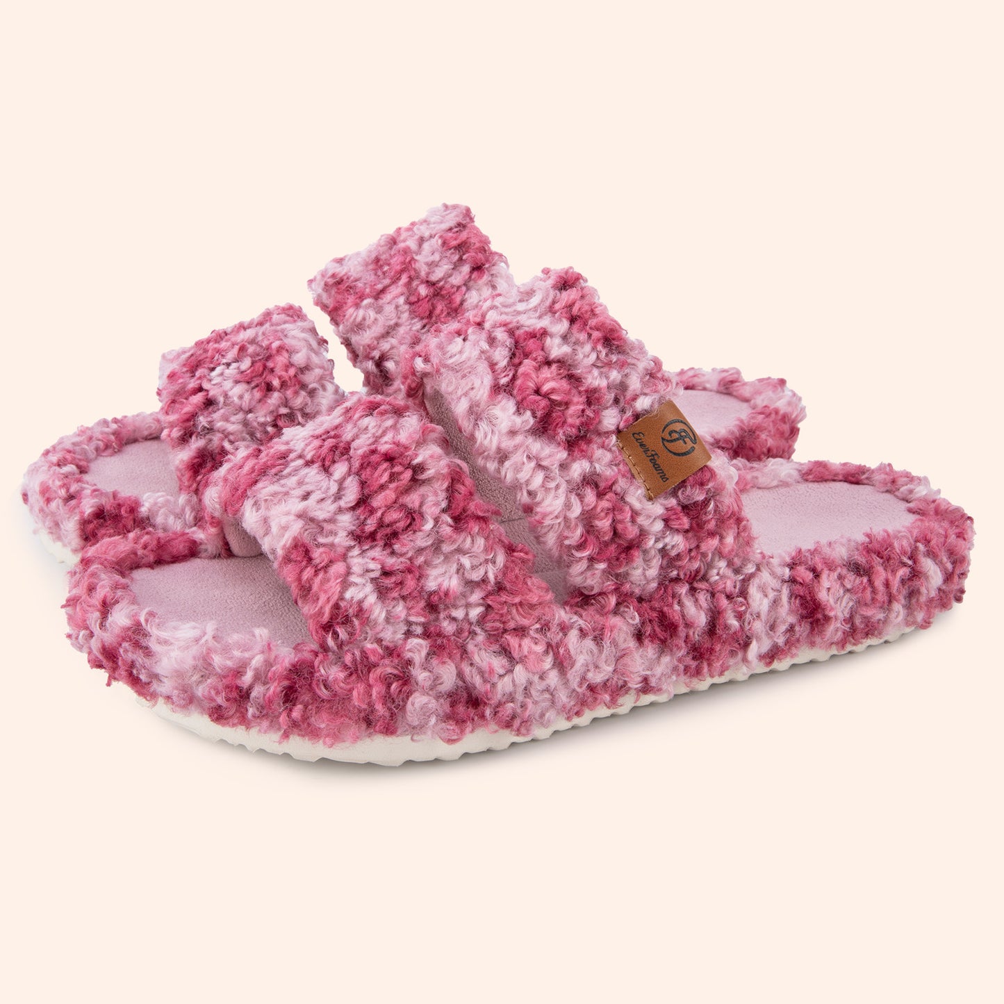 EverFoams Womens Fuzzy Open-toe Slippers