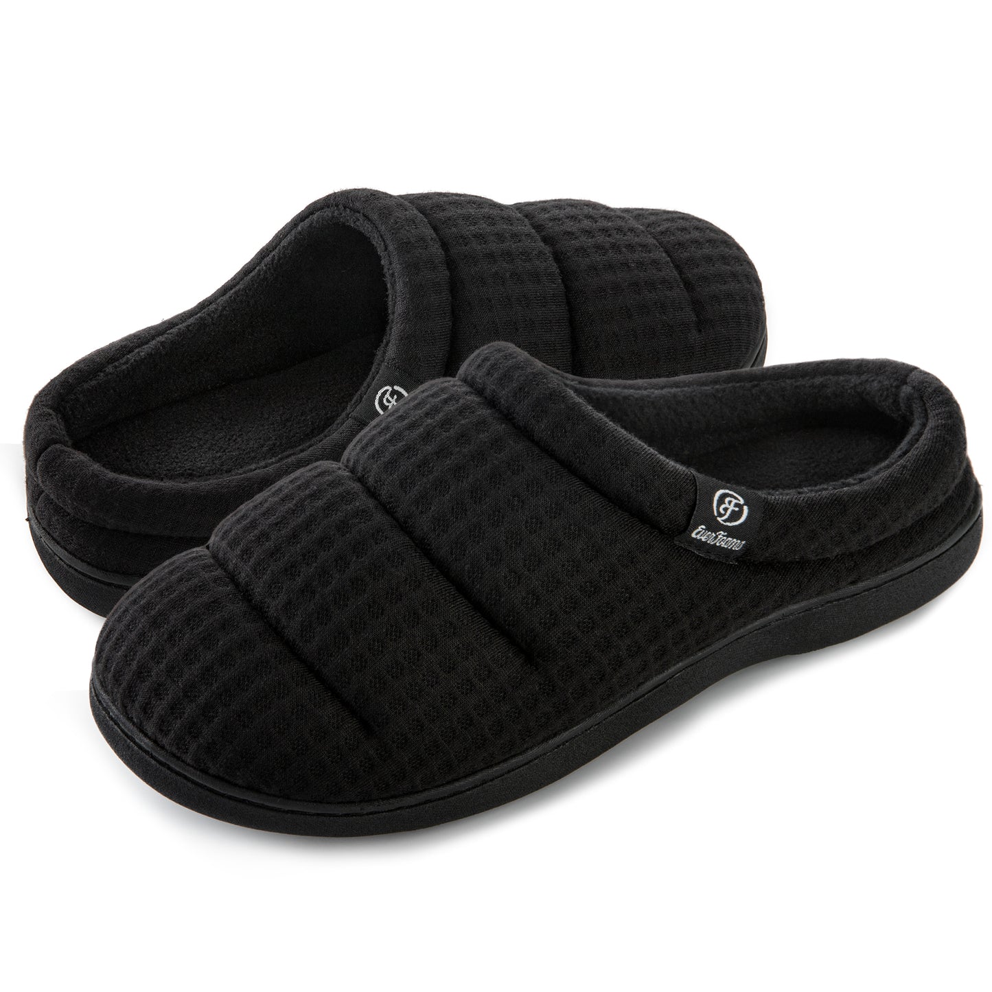 EverFoams Women's Cozy Waffle Slippers Soft Quilted Memory Foam Indoor House Shoes