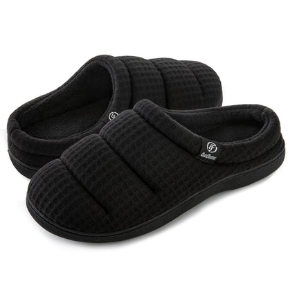 EverFoams Women's Cozy Waffle Slippers Soft Quilted Memory Foam Indoor House Shoes