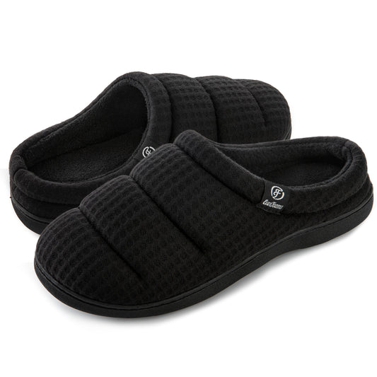 EverFoams Women's Cozy Waffle Slippers Soft Quilted Memory Foam Indoor House Shoes