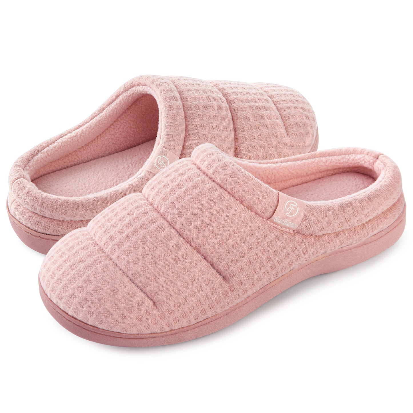 EverFoams Women's Cozy Waffle Slippers Soft Quilted Memory Foam Indoor House Shoes