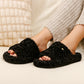 EverFoams Women's Fashionable Open-toe Slippers with Cozy Plush Non-Slip Sole