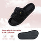 EverFoams Women's Fashionable Open-toe Slippers with Cozy Plush Non-Slip Sole