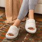 EverFoams Women's Fashionable Open-toe Slippers with Cozy Plush Non-Slip Sole