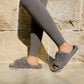 EverFoams Women's Fashionable Open-toe Slippers with Cozy Plush Non-Slip Sole