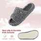 EverFoams Women's Fashionable Open-toe Slippers with Cozy Plush Non-Slip Sole