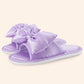 EverFoams Women's Satin Open-Toe Bow Slippers