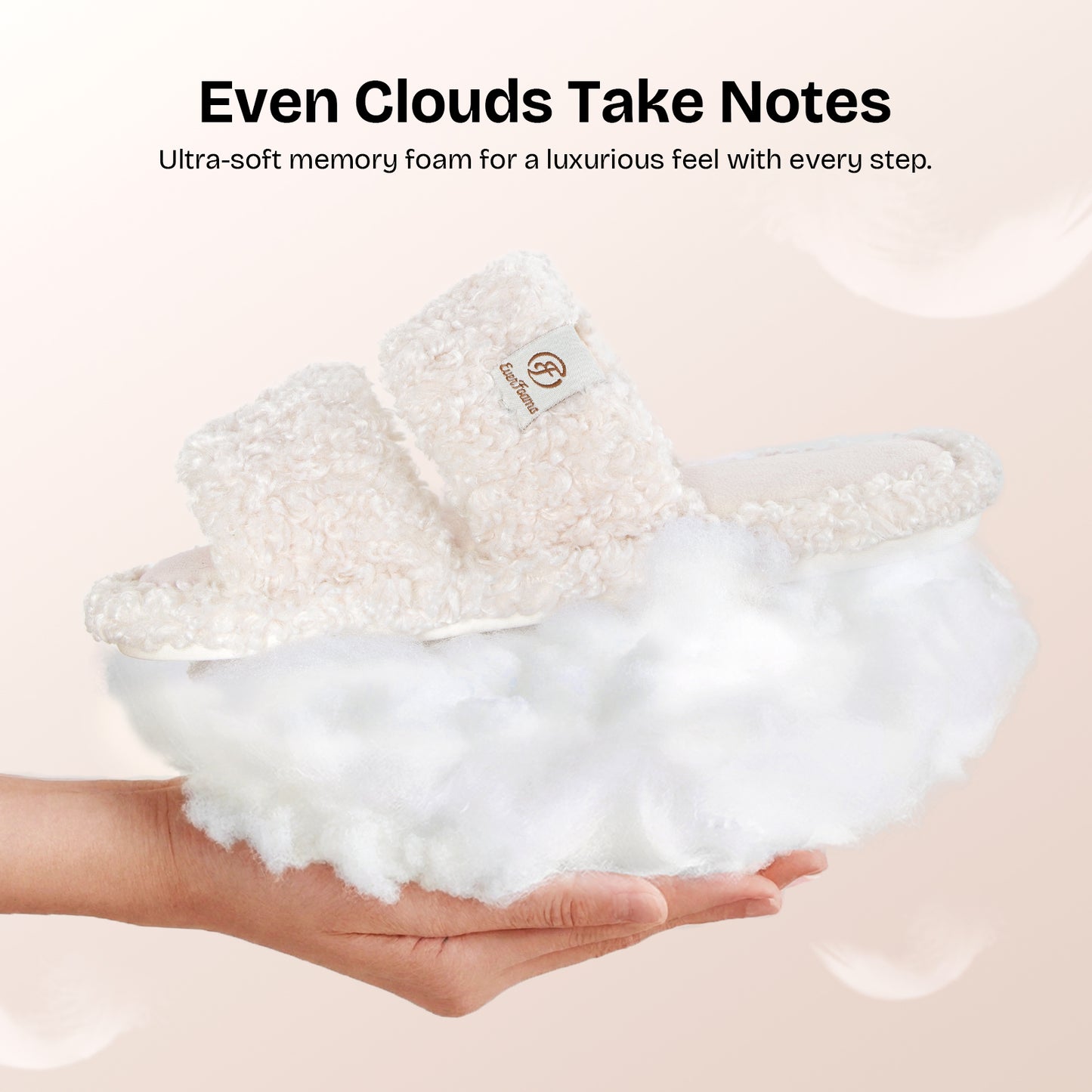 EverFoams Women's Fuzzy Open Toe Slippers
