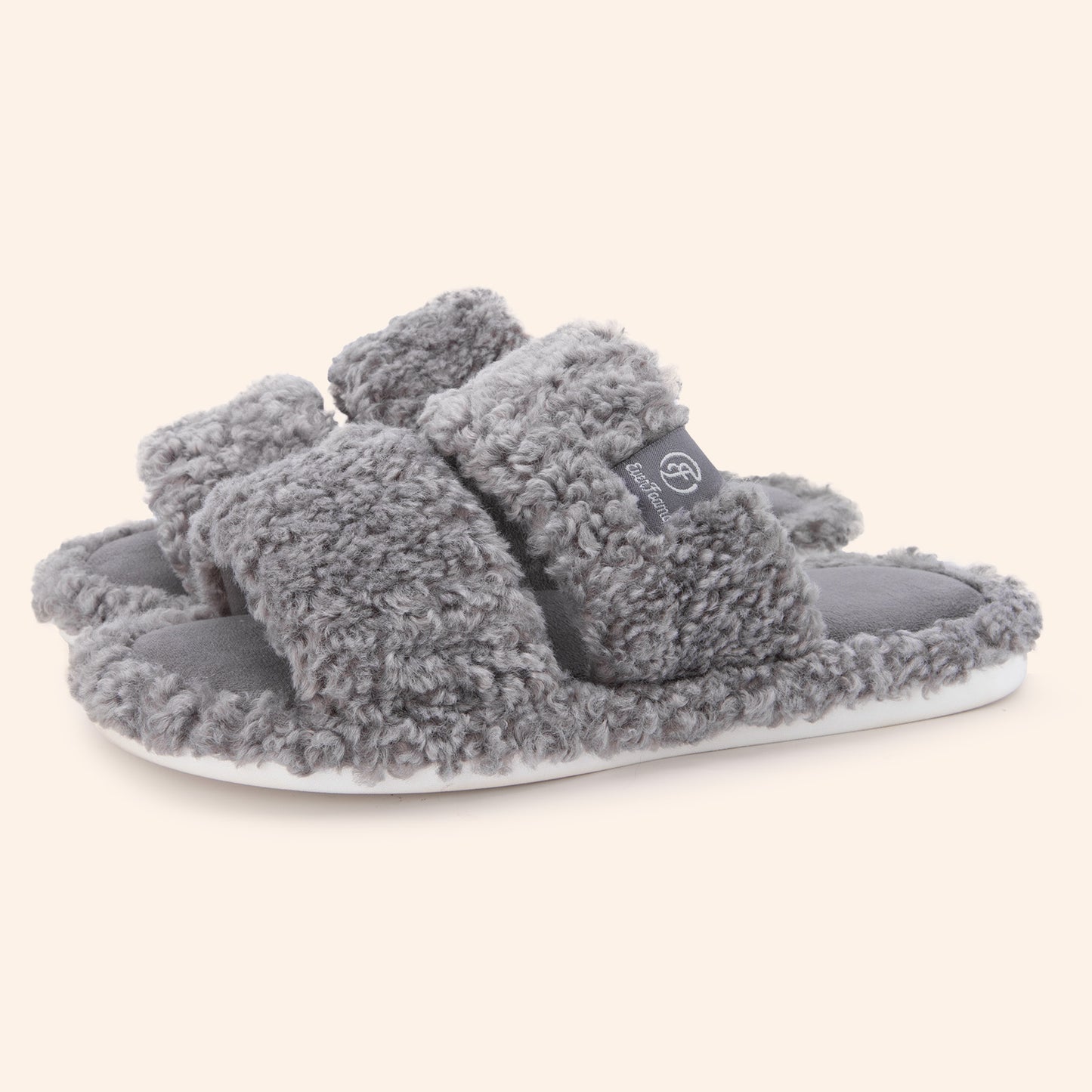 EverFoams Women's Fuzzy Open Toe Slippers