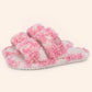EverFoams Women's Fuzzy Open Toe Slippers