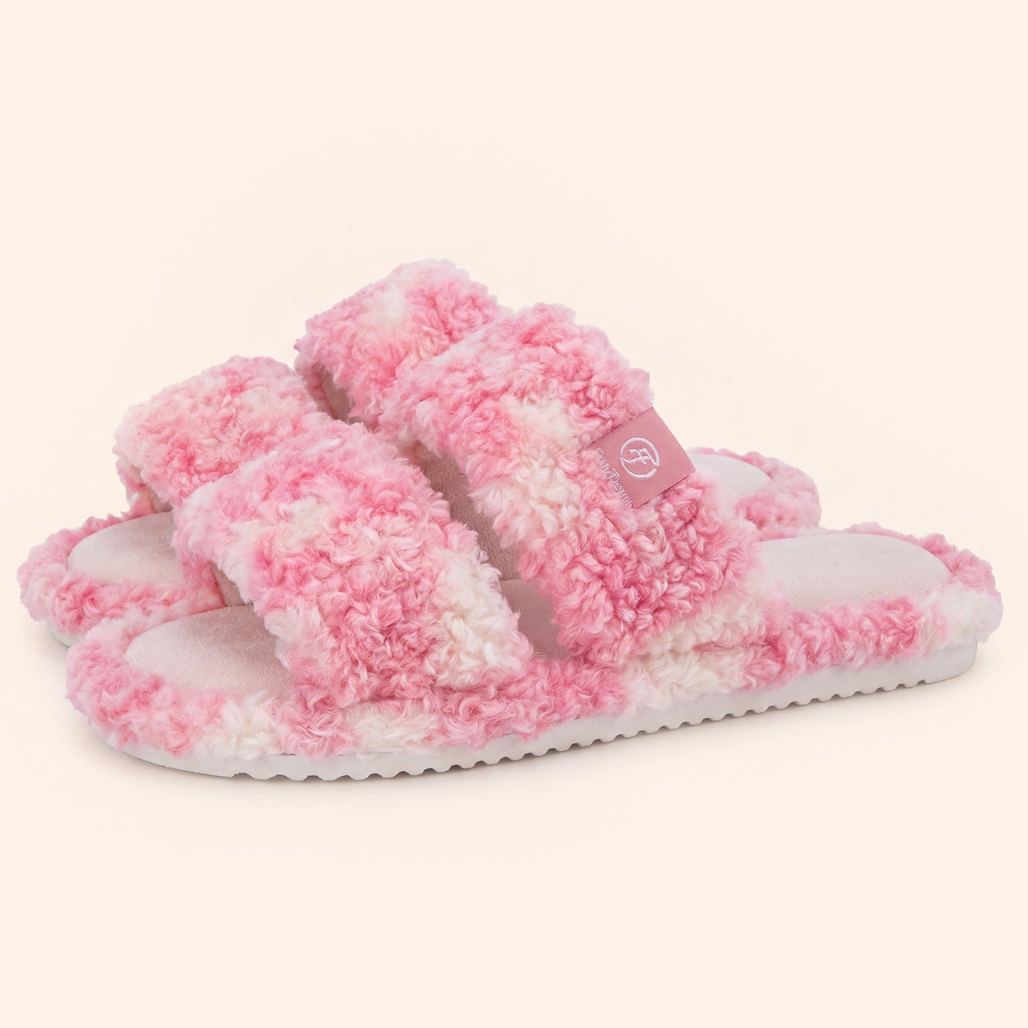 EverFoams Women's Fuzzy Open Toe Slippers